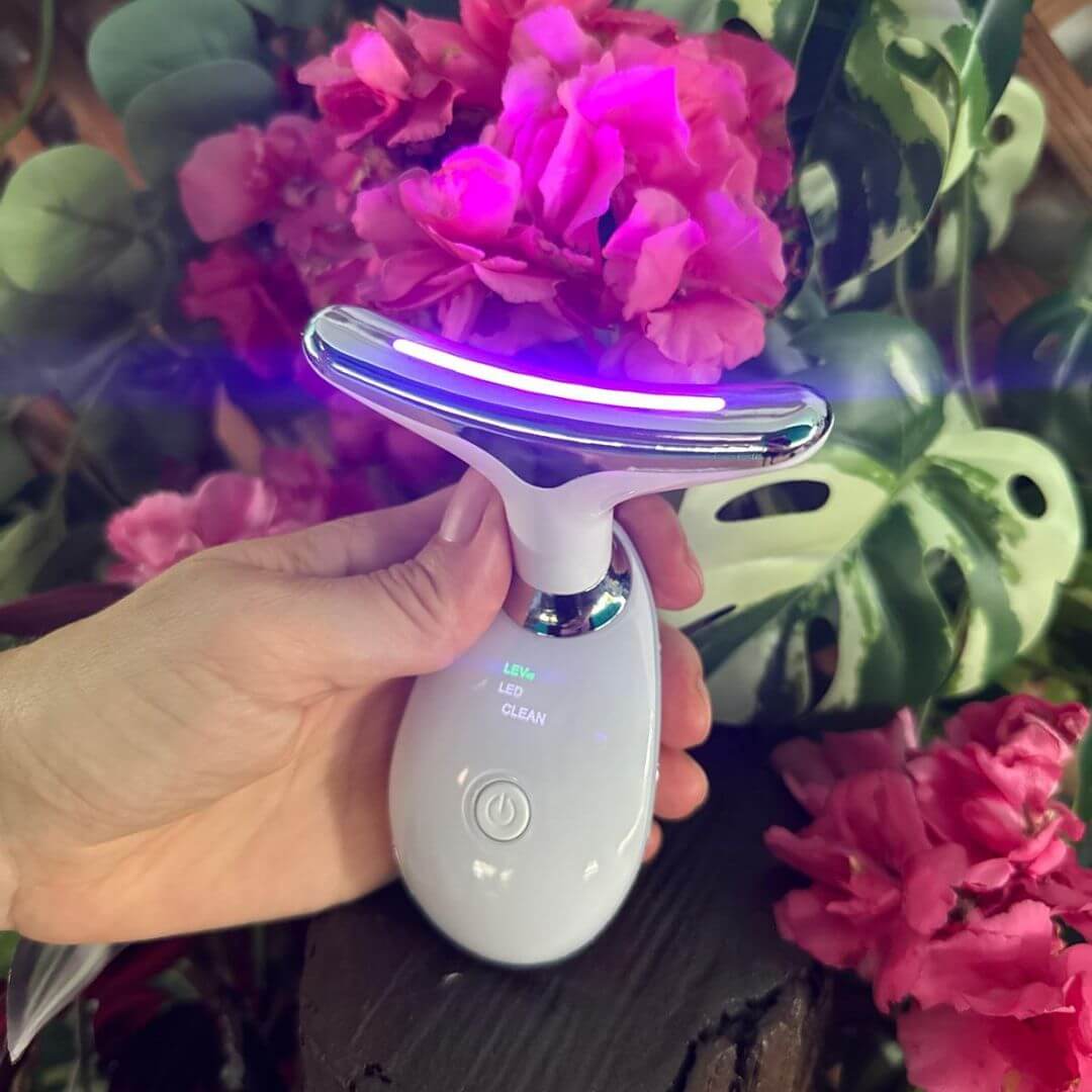 Masajeador Facial EMS con Luz LED