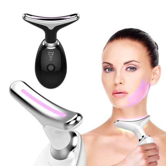 Masajeador Facial EMS con Luz LED | Rejuvenecedor Antiedad para Cara y Cuello, Elimina Arrugas y Papada