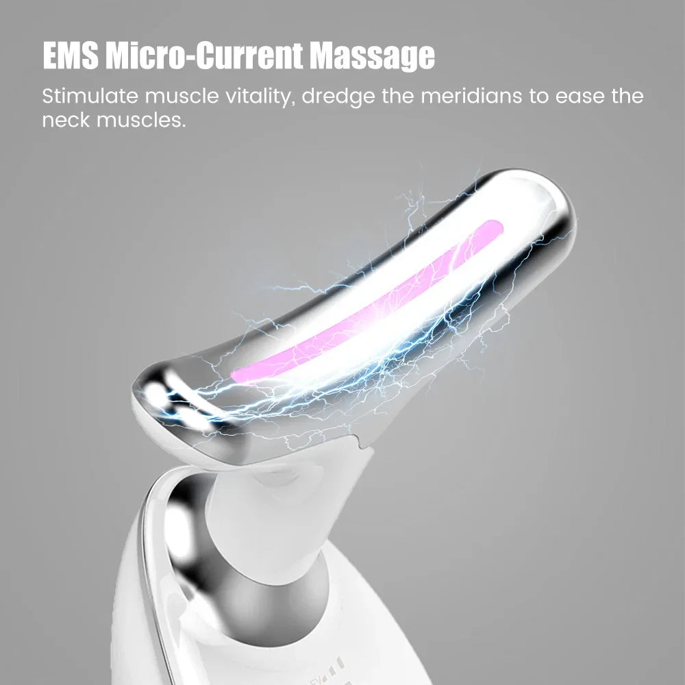 Masajeador Facial EMS con Luz LED | Rejuvenecedor Antiedad para Cara y Cuello, Elimina Arrugas y Papada