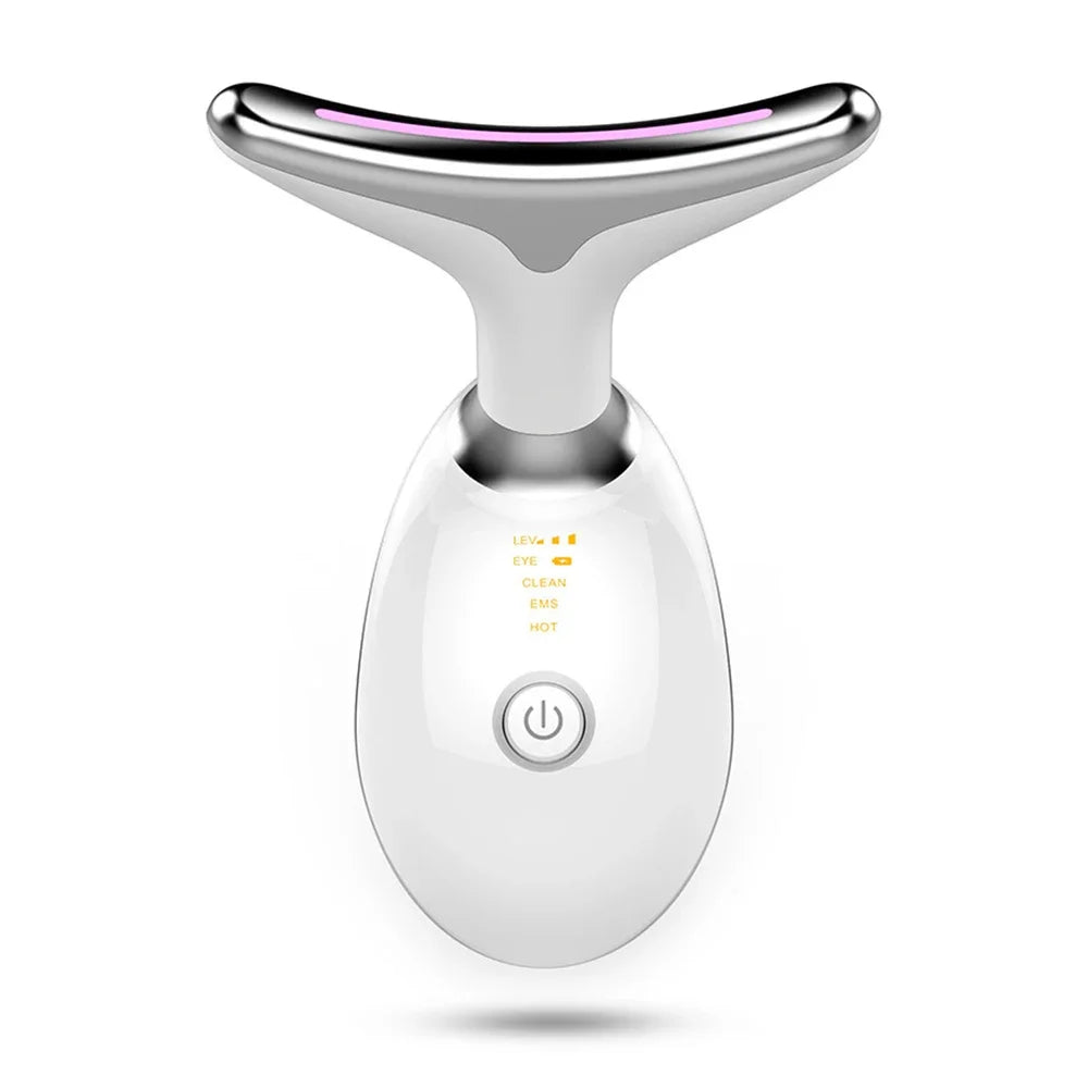 Masajeador Facial EMS con Luz LED | Rejuvenecedor Antiedad para Cara y Cuello, Elimina Arrugas y Papada